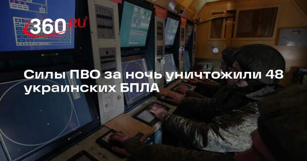 Российские силы ПВО за ночь уничтожили 48 украинских БПЛА