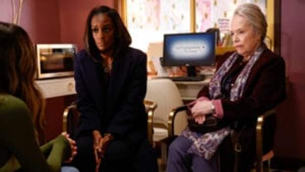 Skye P. Marshall as “Olympia Lawrence” and Kathy Bates as “Madeline Matlock”