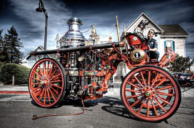 авто, паровой двигатель