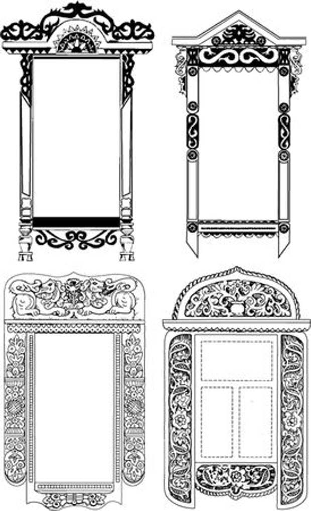 Рисунки наличников для окон