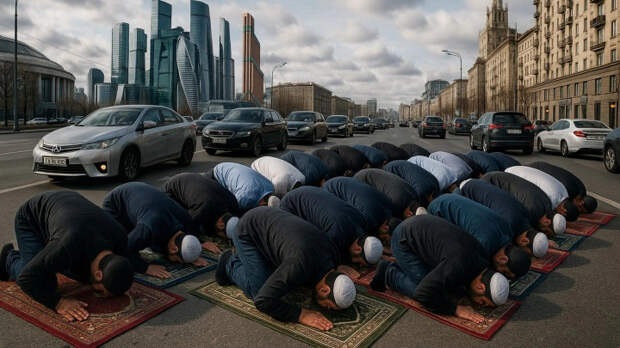 Работа скорой в Бутово остановилась ради публичного намаза. Водитель вышел и начал молиться. Слова муфтия не были услышаны