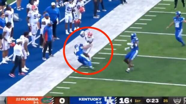Kentucky Florida Blocked Extra Point Punter Tackle