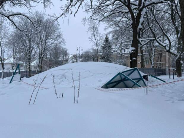 В парке Щекино из-за непогоды обрушился павильон