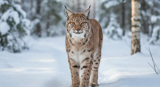 Краснокнижная рысь вышла к людям в Орехово-Зуеве