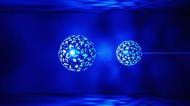 tech stories blue patterned spheres lights
