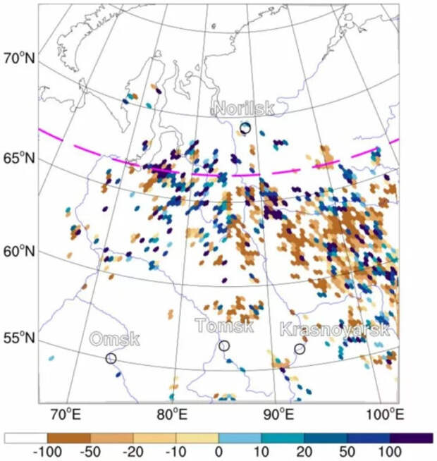 Взаимодействия природных пожаров, дымов и осадков в Сибири