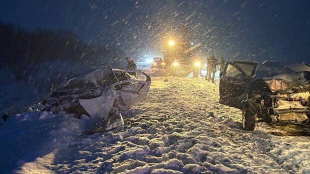 "Лада Веста" столкнулась на встречке с "Ладой Грантой" во время метели в Башкирии, погибли 4 человека