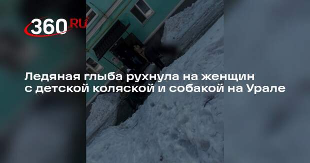 Ледяная глыба рухнула на женщин с детской коляской и собакой на Урале