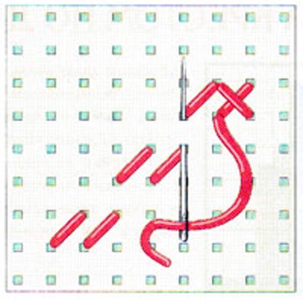 Вышивка крестиком по диагонали. Двойная диагональ слева направо (фото 8)