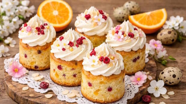 Творожные мини-куличи с апельсиновым ароматом без дрожжей: получаются всегда и у всех