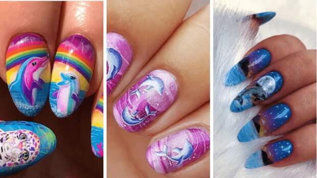 Маникюр с дельфинами: 15 летних идей