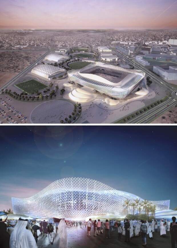 Новый стадион Al-Rayyan покажет всю красоту песчаных дюн катарской пустыни (проект архбюро Pattern Architects, Катар-2022). | Фото: pattern-architects.com.