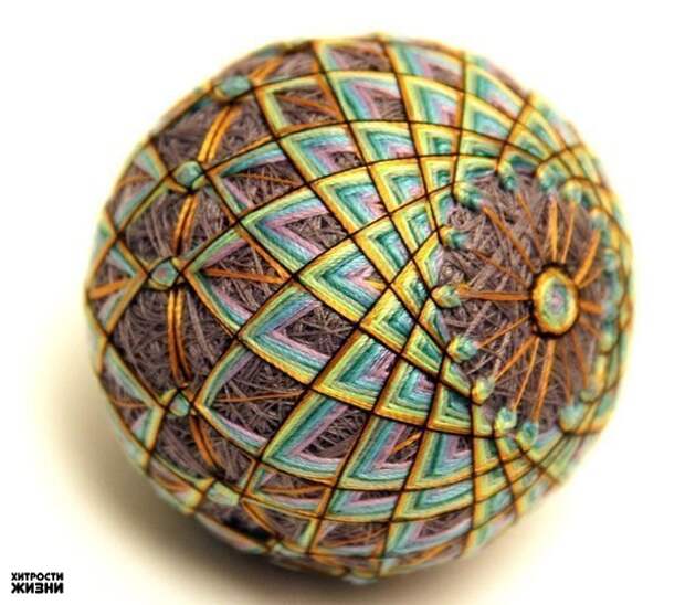 Искусство темари - вышивание красочных узоров на нитяных шариках. Редкие рукоделия