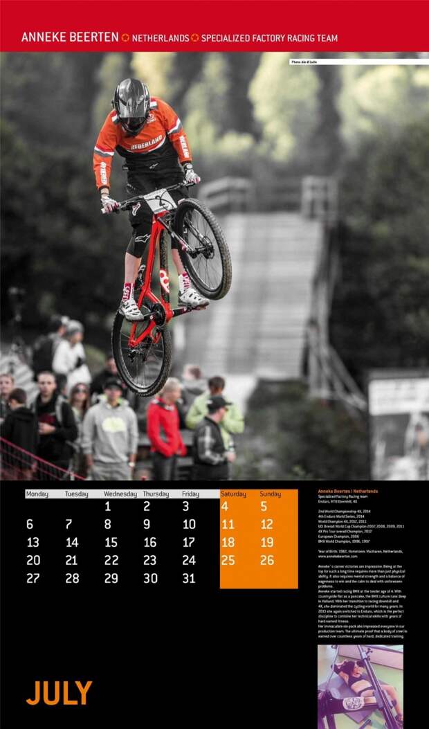 Профессиональные спортсменки в велосипедном календаре Cyclepassion calendar 2015 - Anneke Beerten / Аннеке Беертен