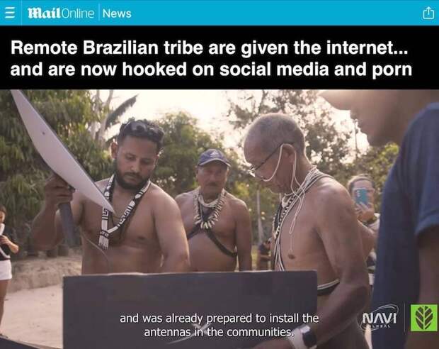 Аборигены Марубо пристрастились к порно и перестали ходить на охоту из-за Интернета