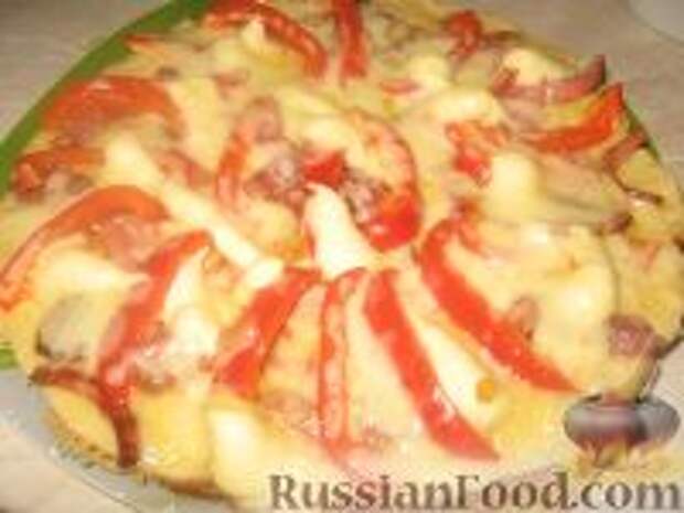 Фото к рецепту: Домашняя пицца на скорую руку