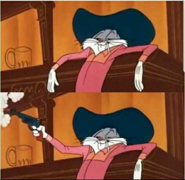 Bugs Bunny with a gun