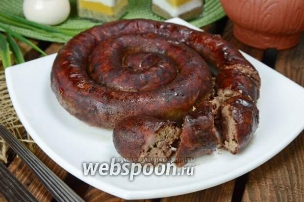 Фото Рубленная печёночная колбаса с чесноком