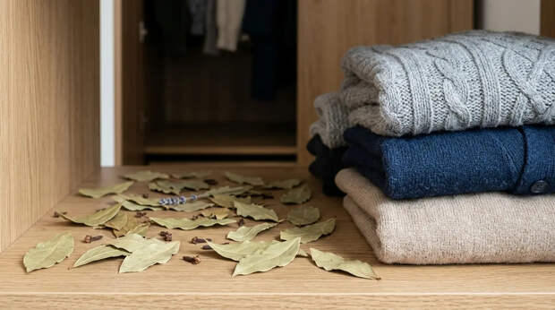 Лавровый лист в шкафу: как доступная специя защищает одежду от моли