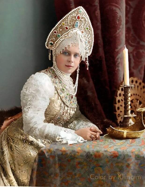 Княгиня Зинаида Николаевна Юсупова на костюмированном балу 1903 года. колоризация, личности, портреты
