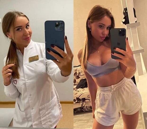 Красивые девушки в униформе и без неё