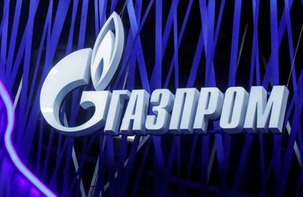 The logo of Russian gas giant Gazprom is seen on a board at the St. Petersburg International Economic Forum (SPIEF), Russia, June 6, 2019. REUTERS/Maxim Shemetov