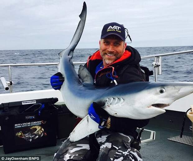 Свободное от пения время Джей с удовольствием проводит на рыбалке размер, сельдевая акула, улов