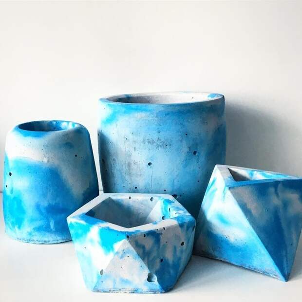 Кашпо и подсвечники бетон, дизайнерские штучки, из бетона, крутые штуки, необычно, необычные вещи