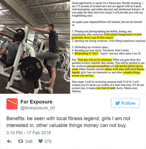 For Exposure
