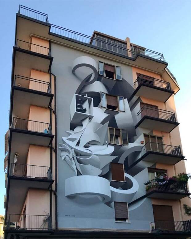 6 потрясающих фото 3D граффити на домах
