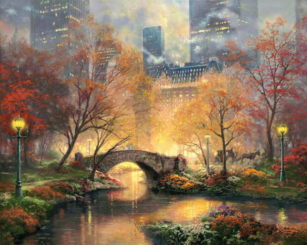 Золотая осень. Автор: Thomas Kinkade.