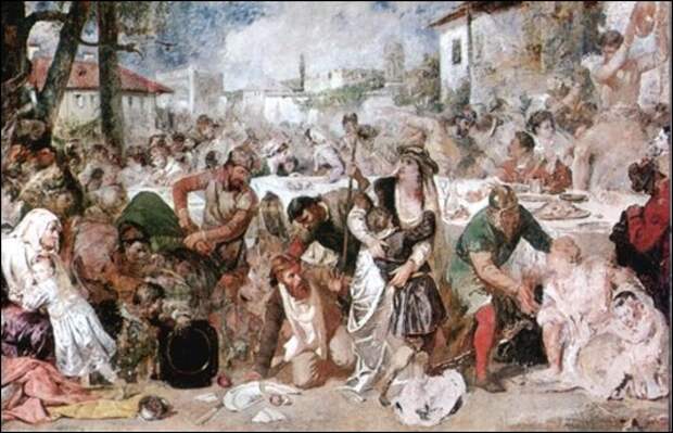 Theodor_Aman_-_Boierii_surprinşi_la_ospăţ_de_trimişii_lui_Vlad_Ţepeş