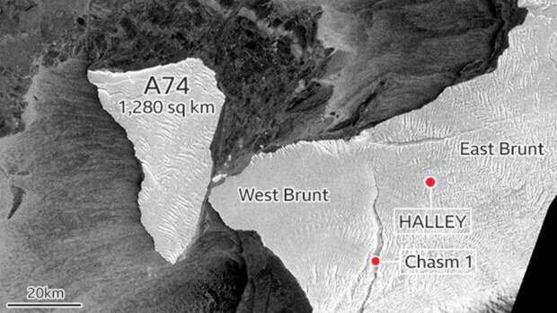 Дрейфующий гигантский айсберг столкнулся с Антарктидой в районе, где находится научно-исследовательская станция