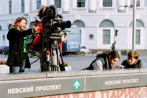 Оксана Бычкова на съемках фильма «Питер FM»