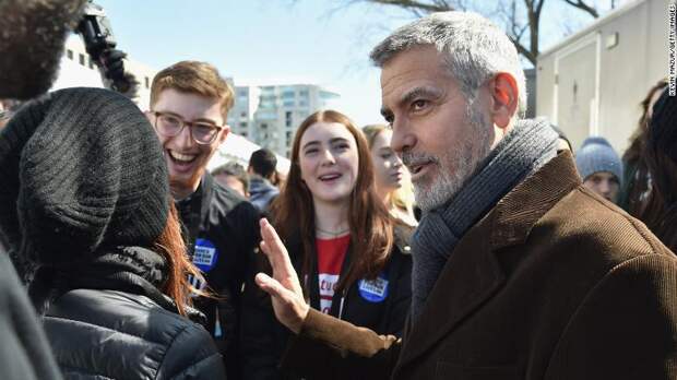 George Clooney attends the March For Our Lives in Washington.