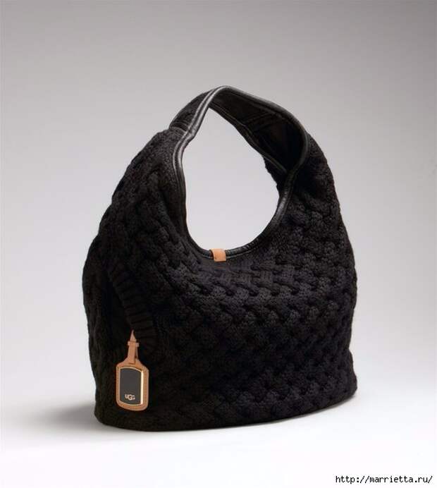 Стильная вязаная спицами сумка-плетенка. Описание (15) (541x604, 107Kb)