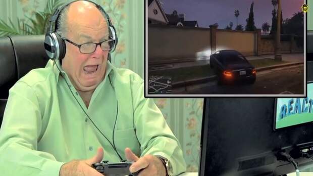 Пожилые люди играют в GTA V видео, гта, прикол, старики