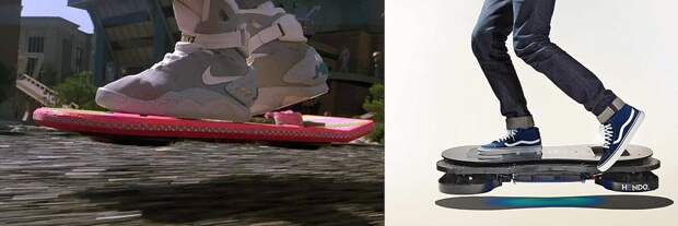 Так выглядел ховерборд Марти Макфлая из «Назад в будущее 2». А так – ховерборд Hendo