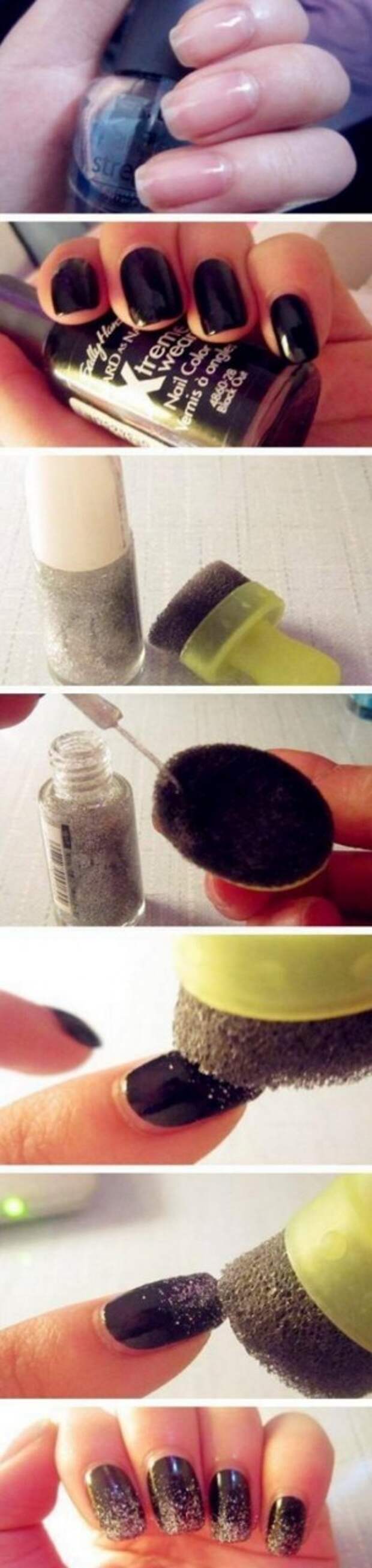 блестки на ногтях