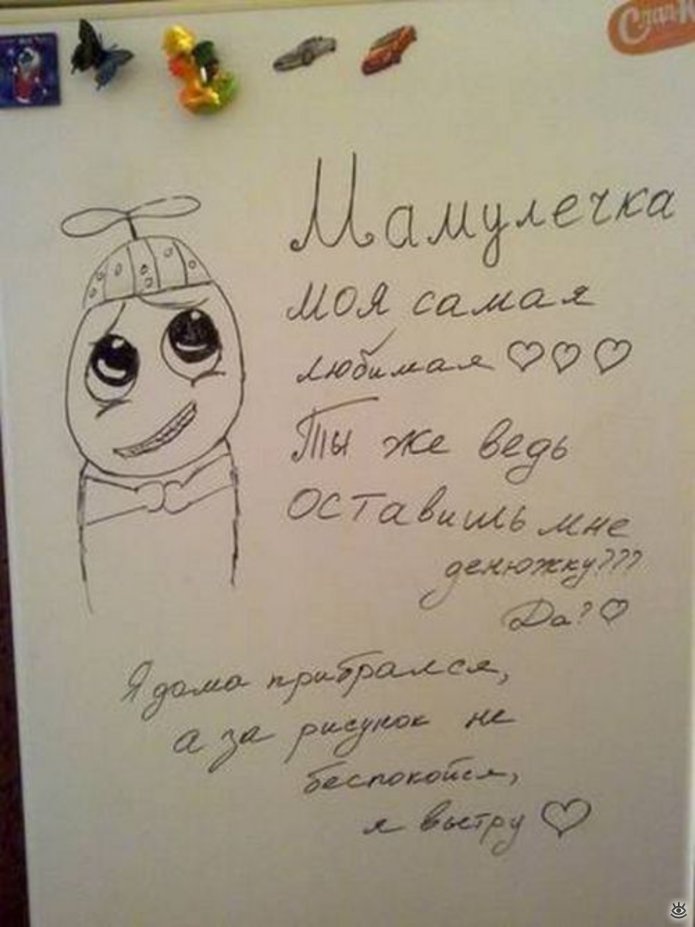 Смешные записки на холодильнике 8
