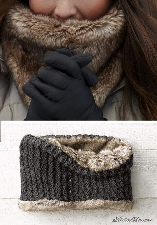 Fight the cold with the ultrasoft. Textured acrylic cowl reverses to polyester faux fur, so it's easy to quickly change the look while maintaining toasty comfort.: 