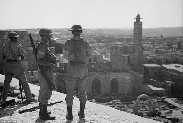 Башня Давида в 1938 году и - примерно с того же ракурса - в наши дни Израиль, архивные фотографии, иерусалим, история, прошлое и настоящее, сравнение, тогда и сейчас, тогда и сегодня