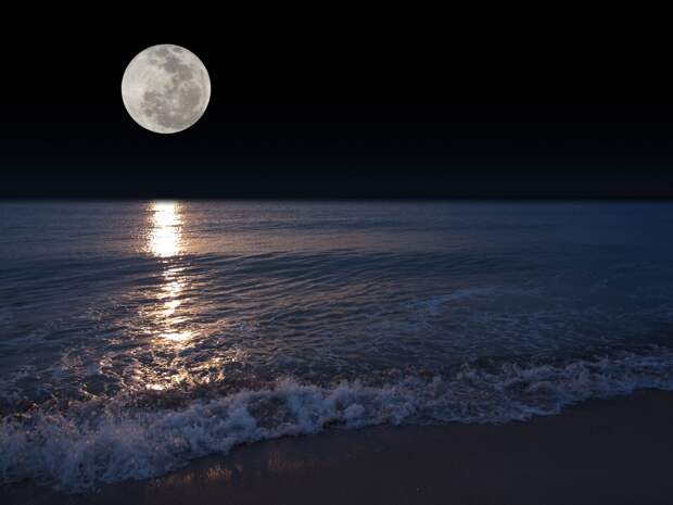 Морские приливы и отливы связаны с влиянием Луны