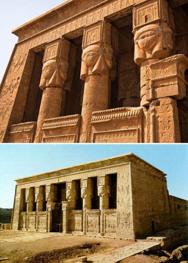 Храм Хатхор, построенный в самом конце периода правления фараонов, является одним из знаковых древнеегипетских зданий (Дендер, Египет).