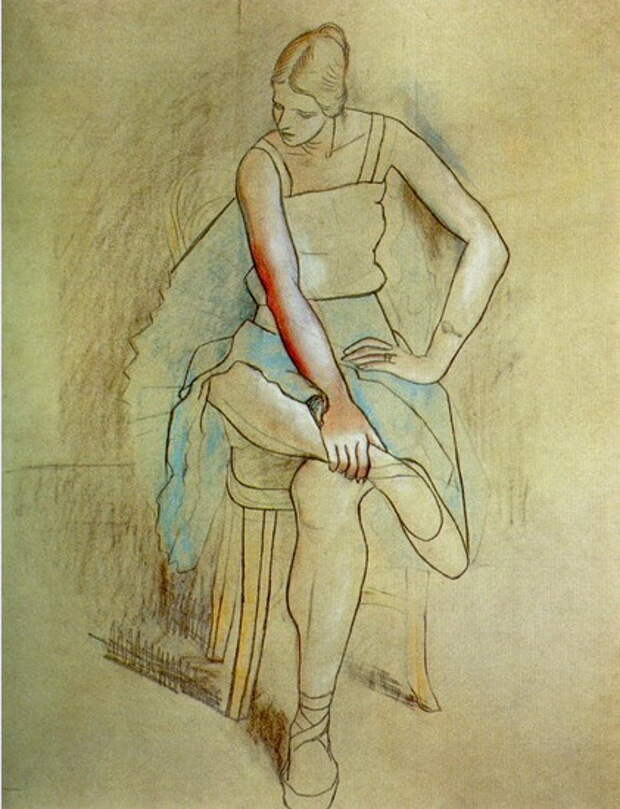 Пабло Пикассо. Сидящая танцовщица (Ольга). 1920 год