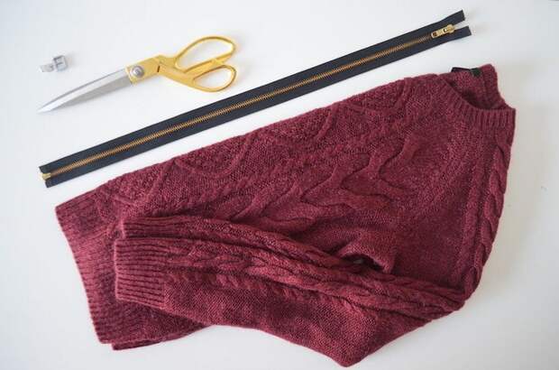 Как сделать актуальный свитер с молнией на спине за копейки