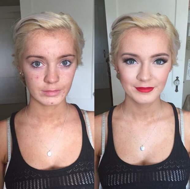 11. Горячая штучка до и после, до и после макияжа, макияж
