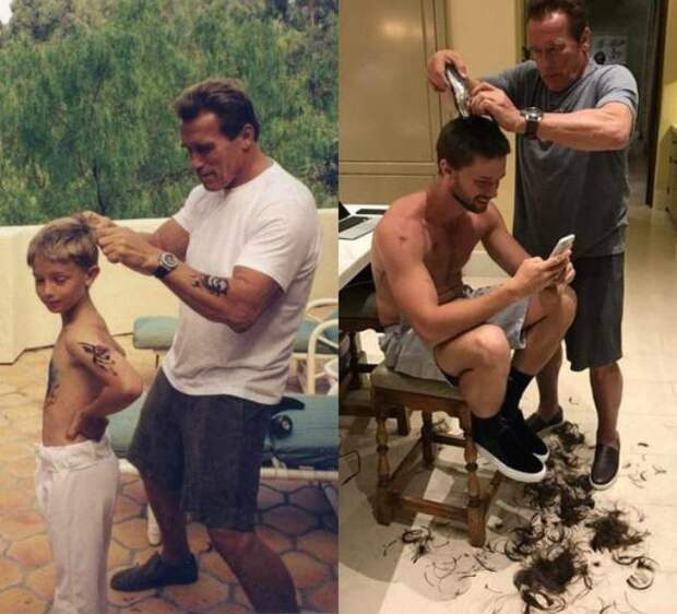 Взрослые люди воссоздали свои детские фотографии: получилось очень мило