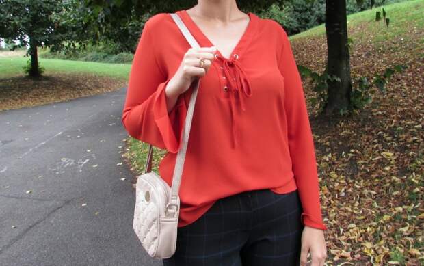 Primark lace-up top with flute sleeves Primark lace-up top with flute sleeves