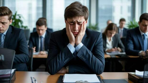 Уставшие люди на работе / Изображение сгенерировано YandexGPT 5 Pro / amic.ru